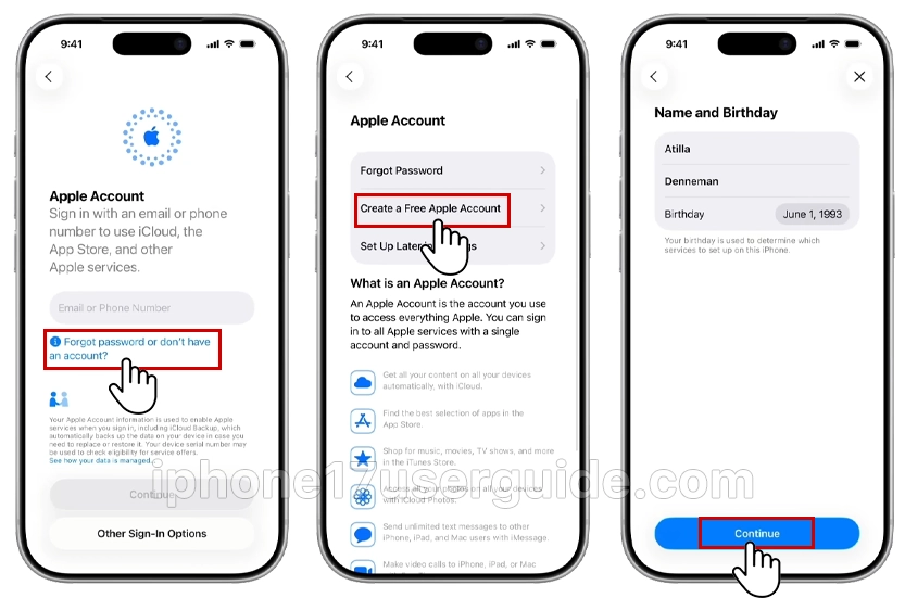 create apple id