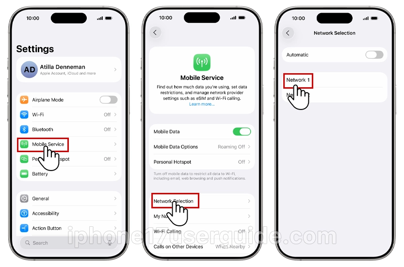 turn off automatic network