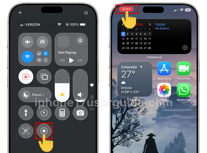 iphone 17 screen recording